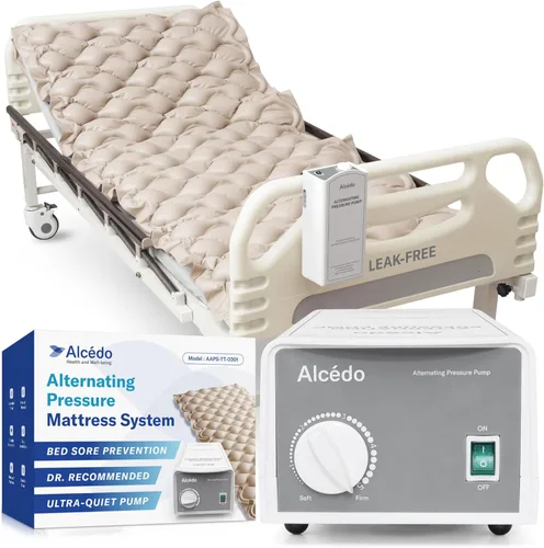 Alcedo Almohadilla de Colchón de Presión Alternante de Aire para Prevención de Llagas de Cama y Úlceras, Cubrecolchón Médico para Uso en Hospital y