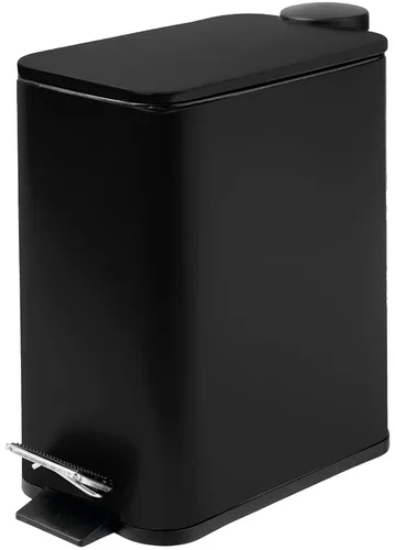 Vista 9 de Cubo de basura pequeño de acero inoxidable con tapa y pedal - 5 litros/1.3 galones, cesta de basura de cierre suave con cubo interior extraíble