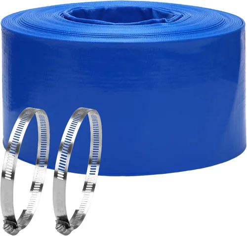 Vista 16 de Manguera de retrolavado de piscina plana - 1.5" x 25 pies Manguera de descarga de PVC resistente de alta resistencia con refuerzo Manguera