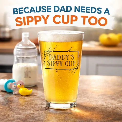 Vista 2 de COOL AF Daddy's Sippy Cup Vaso de cerveza – 16 onzas, resistente a los arañazos, divertido vaso de cerveza – Relleno de calcetines y regalos