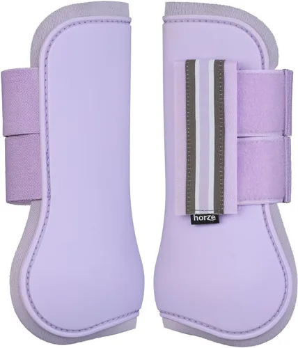Vista 18 de HORZE Adepto - Botas de tendón frontal abierto, carcasa duradera con forro de neopreno, color verde caqui escarabajo, caballo