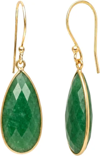 Vista 25 de Gempires - Aretes largos de gota con piedras preciosas facetadas para mujer