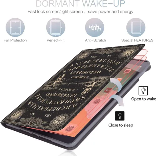 Vista 3 de Funda para Samsung Galaxy Tab A de 10.1 pulgadas 2016 Tablet (SM-T580/T585, versión sin bolígrafo), funda plegable delgada con función de encendido