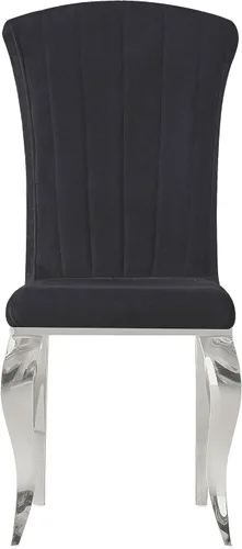 Vista 6 de Sillas de comedor modernas, silla de comedor tapizada de lujo sin brazos, con patas de acero inoxidable espejadas para cocina, comedor, sala