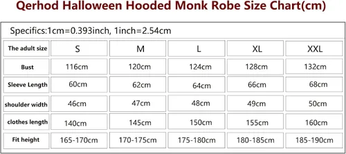 Vista 6 de Qerhod Disfraz de Halloween para cosplay, medieval con capucha, bata de monje para hombre, incluye collar