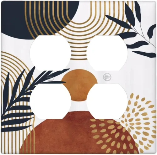 Vista 168 de Abstracto de Lujo Azul Dorado con Brillo de Mármol 1 Gang Cubiertas de Tomacorrientes Dúplex Decorativas Cubiertas de Interruptores de Luz