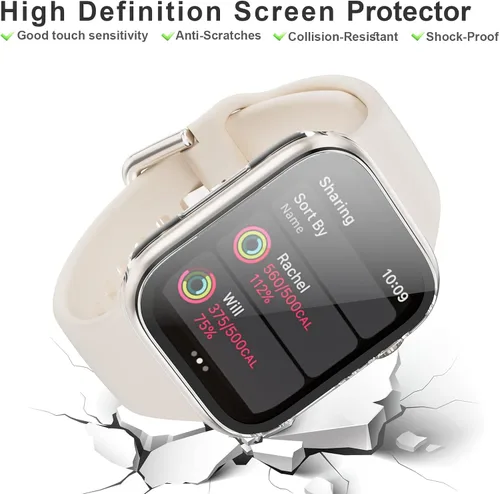 Vista 2 de BHARVEST - Juego de 6 fundas para Apple Watch SE (2) Series 6SE54 de 1.575 pulgadas con protector de pantalla de vidrio templado, alta definición