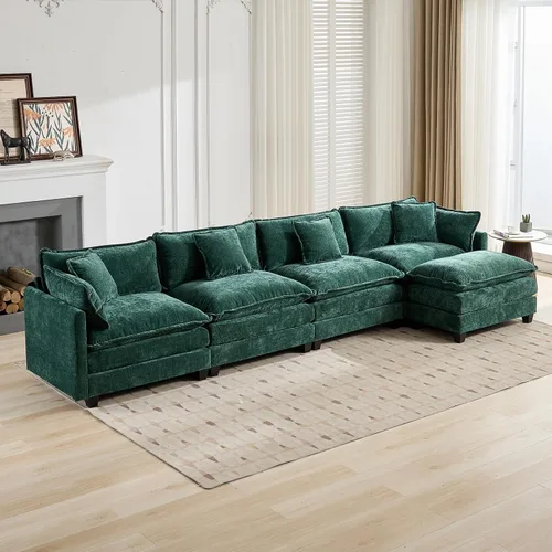 Vista 11 de Sofá modular modular de felpilla beige de 78 pulgadas para sala de estar, sofá modular de felpilla beige para sala de estar, sofás para sala