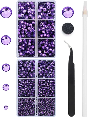 Vista 13 de 6796PCS Diamantes de Imitación Termoadhesivos de Aguamarina Piedras de Cristal de Vidrio para Tela Ropa Camisas Brillantes Parte Trasera Plana