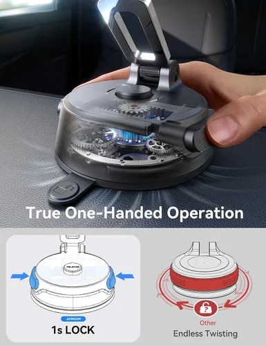 Vista 10 de JOYROOM Soporte de auto para iPhone, [Triplegable] MagSafe - Soporte de automóvil MagSafe para iPhone, [succión profesional + base de gel] soporte