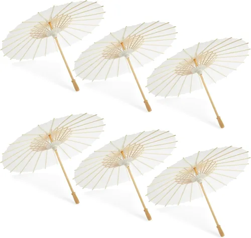 Juvale Sombrilla de papel para manualidades (15.7 in, 6 unidades)