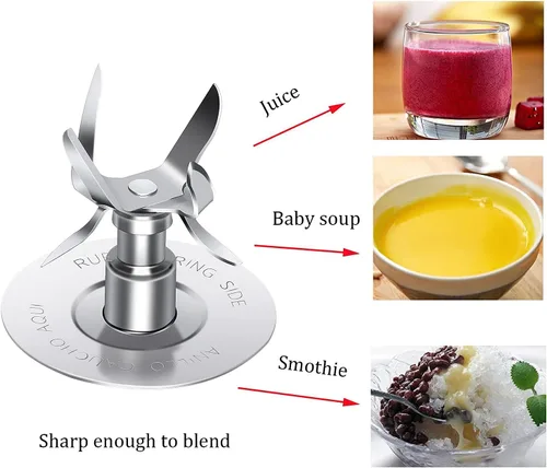 Vista 2 de Piezas de repuesto compatibles con Oster Osterizer Blender Blade con junta de sello de goma y parte inferior del tarro 4902 - Hoja de fusión de 6