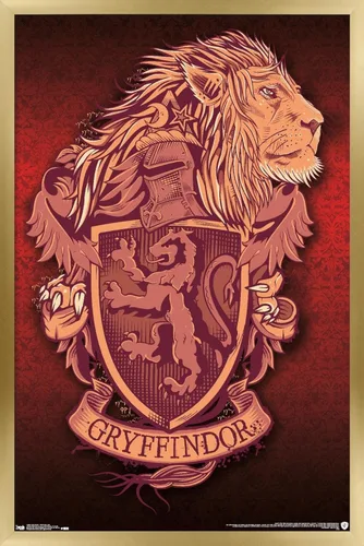 Vista 21 de Trends International The Wizarding World: Harry Potter - Póster de pared con escudo de león de Gryffindor, 14.725 x 22.375 pulgadas, versión