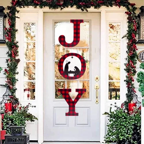 Vista 5 de Decoración navideña de Navidad JOY para exteriores, letrero decorativo de Navidad con estacas, decoración de Navidad para el hogar, puerta, ventana