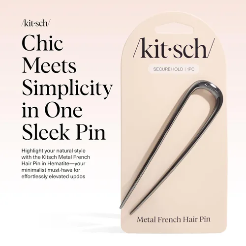 Vista 2 de Kitsch - Horquilla francesa de metal para mujer, accesorios elegantes para el cabello, para moños y giros franceses, diseñado para un ajuste seguro
