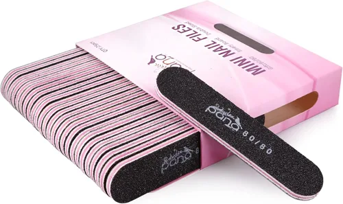 Vista 36 de 10 PIEZAS Limas de Uñas Profesionales PANA de Doble Cara Tamaño Jumbo - Negro, Grano 60/60 - Lima de Uñas Tipo Esmeril Lima Pulidora de Uñas