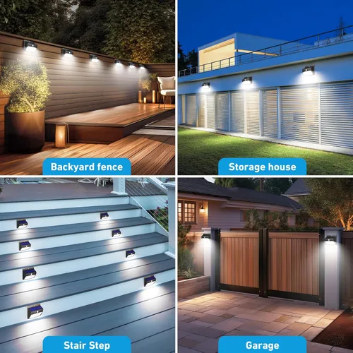 Vista 4 de Luces Solares para Exteriores, 12 Paquetes de Luces Solares con Sensor de Movimiento y Seguridad con 3 Modos de Iluminación, Luces Solares de Pared