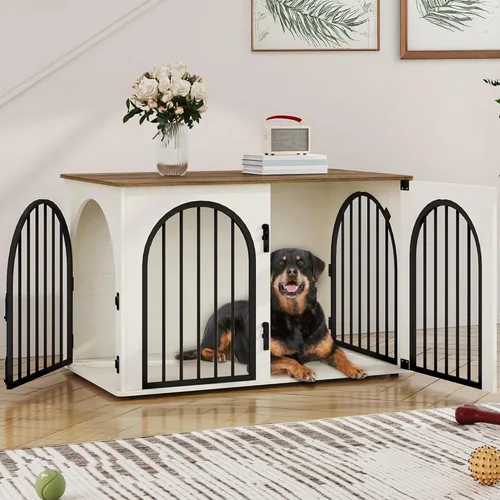 Vista 16 de Jaula de Madera para Perros de 26.8'', Muebles de Jaula para Perros de Interior, Jaula para Perros Pequeños, Jaulas de Servicio Pesado para Perros