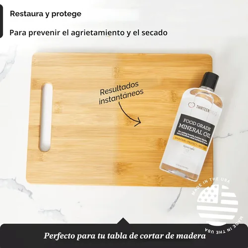 Vista 2 de Aceite mineral de calidad alimentaria para tablas de cortar, encimeras y bloques de carnicero - Alimentos seguros, fabricado en EE. UU.