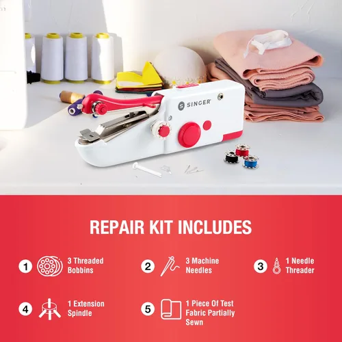 Vista 7 de Máquina de Coser Portátil SINGER Stitch Sew Quick - Máquina de Hilo Único para Reparaciones Rápidas