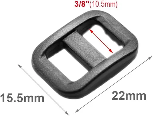 Vista 3 de CooBigo Webbing Plastic Slider Tri-Glide Adjust Buckles for Cat Dog Collar Backpack Straps