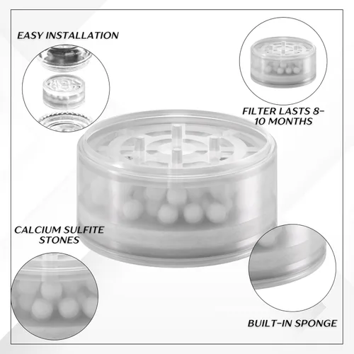 Vista 3 de Filtro de repuesto para el cabezal de ducha Clearly Pure - Filtro de ducha declorante y reduce los sólidos disueltos - Ayuda a secar el cabello