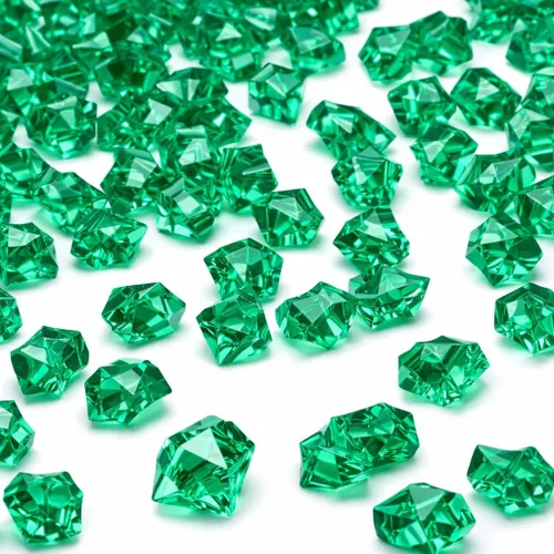 Vista 16 de PMLAND Rocas de hielo falsas transparentes – 180 piezas grandes de gemas acrílicas negras trituradas de diamantes de plástico para centros de mesa