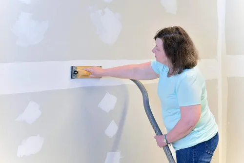 Vista 6 de Hyde Tools - Lijadora de mano al vacío 09165 para paneles de yeso libre de polvo con manguera de 6 pies