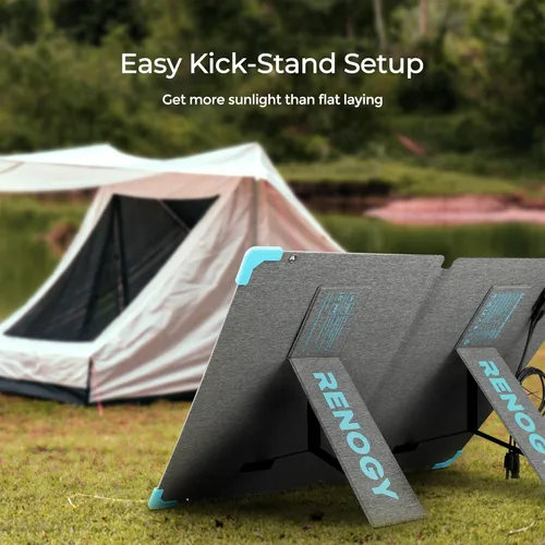 Vista 8 de Renogy Panel solar portátil de 80 vatios para estación de energía, panel solar plegable de 12 V para camping RV de 23.5% de eficiencia módulo solar