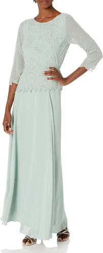 Vista 8 de J Kara Vestido con cuentas florales 3/4 para mujer Negro (black/Gun)