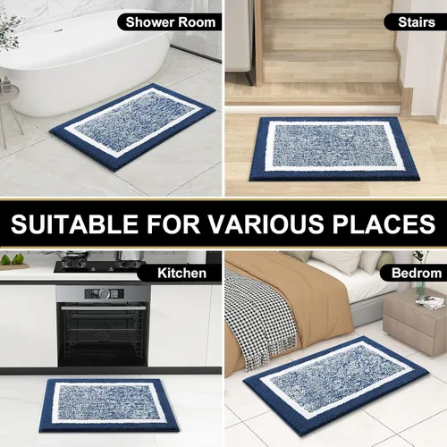 Vista 112 de OLANLY Alfombra de baño de microfibra extrasuave y absorbente, antideslizante, lavable a máquina, de secado rápido, adecuada para suelo de baño