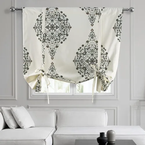 Vista 26 de HPD Half Price Drapes Ikat - Cortinas enrollables para oscurecer la habitación, 46 x 63 pulgadas, cortina enrollable de algodón para ventana de sala