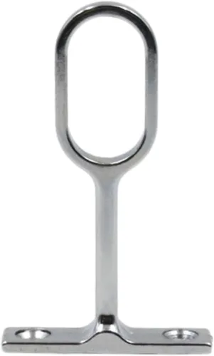 Vista 3 de Soportes medios ovalados para barra de armario, paquete de 4, cromados