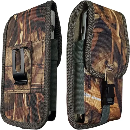 Funda de camuflaje para teléfono celular para hombre, soporte para teléfono con clip para cinturón, bolsa táctica grande para iPhone 17, 16, 15, 14