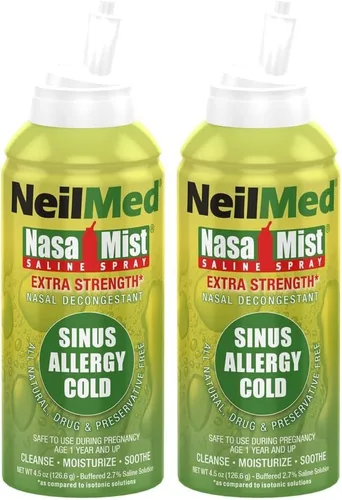 Vista 4 de NeilMed NasaMist Hypertonic - Spray salino extra fuerte, verde, 4.5 onzas líquidas (paquete de 1)