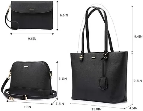 Vista 4 de LOVEVOOK Monederos y bolsos de mano para mujer, bolsos de mano de moda, bolso de hombro con asa superior, juego de 3 piezas