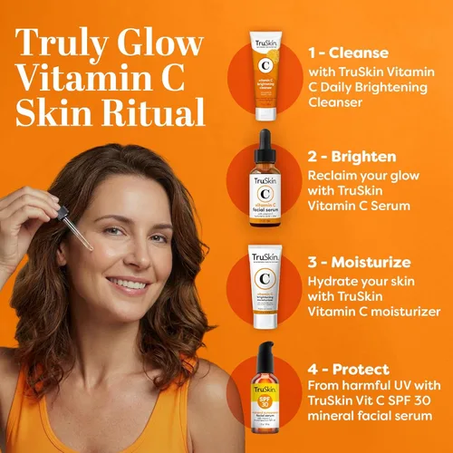 Vista 6 de TruSkin - Suero de vitamina C para la cara, suero facial antienvejecimiento con vitamina C, ácido hialurónico, vitamina E, fórmula iluminadora