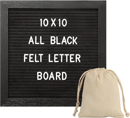 Vista 8 de Tablero de mensajes de fieltro de 10 x 10 pulgadas con soporte, 805 letras intercambiables + palabras cursivas de semanas y meses, tablero