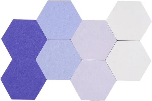 Vista 8 de LAJAR 8 Piezas de Azulejos Hexagonales de Fieltro para Tablero de Anuncios, Azulejos de Fieltro Autoadhesivos para Pared para Fotos, Imágenes, Negro