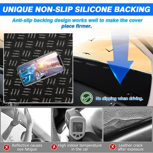 Vista 378 de FIILINES - Cubierta para tablero, accesorio para tablero de malla antideslizante, parasol sin reflejos y protector compatible con Toyota Tundra