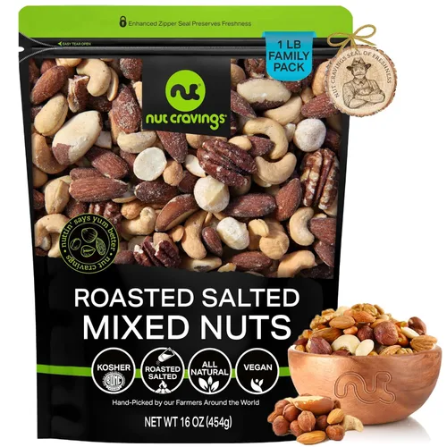 Vista 14 de NUT CRAVINGS - Mezcla de nueces de barra para fiesta, aperitivo dulce y salado de pub - Almendras ahumadas, pretzels, cacahuetes de caramelo