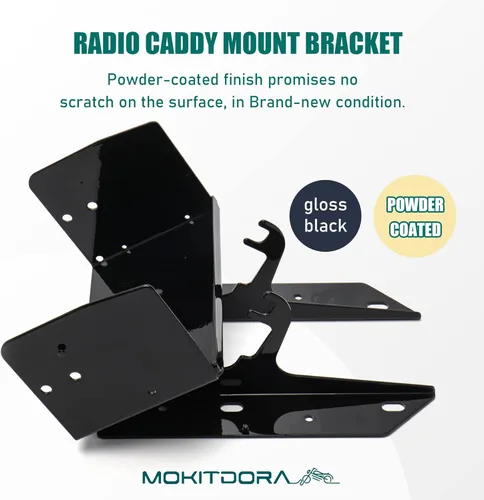 Vista 3 de MoKitDora Soporte de montaje para radio de carenado delantero compatible con Harley Touring Road Glide FLTR 1998-2013, negro