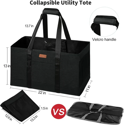 Vista 5 de Bolsa tote grande de WONDAY, bolsa de alimentos plegable y reutilizable, bolsa tote con asas, bolsa de la compra para alimentos, almacenamiento