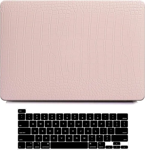 Funut Funda de cocodrilo para MacBook Air de 15 pulgadas M5 M4 M3 M2 2026 2025-2023 A3448 A3241 A3114 A2941, elegante funda de piel de cocodrilo de