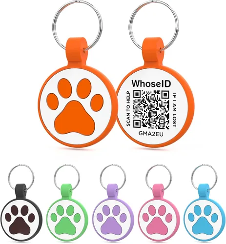 Vista 18 de WhoseID Etiqueta para gatos con código QR, página de perfil en línea de mascota modificable, múltiples contactos de emergencia, silicona silenciosa