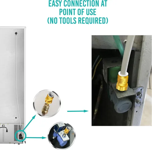 Vista 2 de Kit de instalación rápida de máquina de hielo para nevera con tubería de 25 pies para línea de agua de electrodomésticos de agua potable, T
