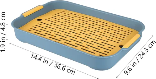 Vista 4 de Holibanna Bandeja de drenaje de platos, bandeja de té de gongfu, capacidad de almacenamiento de agua, tabla de drenaje, almohadilla de secado
