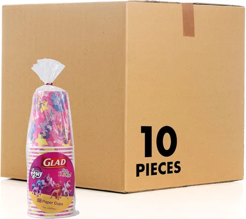 Glad Platos de papel My Little Pony para niños, platos de papel My Little Pony con rayas, platos de papel para niños, My Little Pony Unicorn Platos