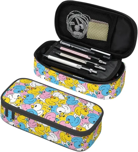 Vista 28 de Estuche para lápices negro y blanco místico con mariposa, estuche para lápices con compartimentos con cremallera para niños, adolescentes