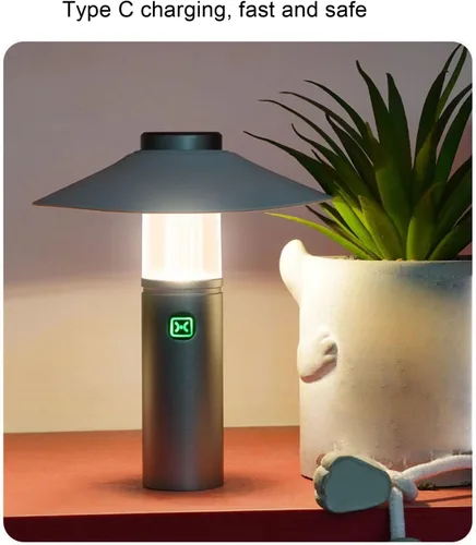 Vista 5 de Diydeg Luces de camping, linterna de campamento 3 en 1, linterna LED, luz de emergencia recargable con pantalla desmontable, 5 modos, gancho